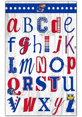 Kansas Jayhawks Alphabet Sign - Blue
