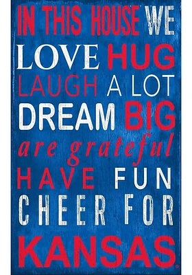 Kansas Jayhawks In This House Sign - Blue