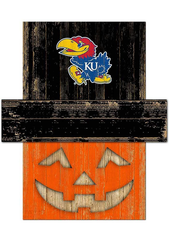 Kansas Jayhawks Pumpkin Head Sign - Blue