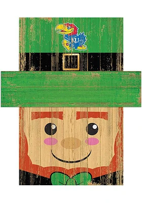 Kansas Jayhawks Leprechaun Head Sign - Blue
