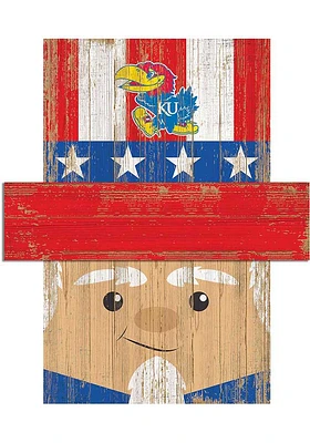 Kansas Jayhawks Patriotic Head Sign - Blue