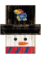 Kansas Jayhawks Snowman Head Sign - Blue