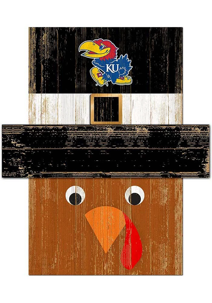 Kansas Jayhawks Turkey Head Sign - Blue
