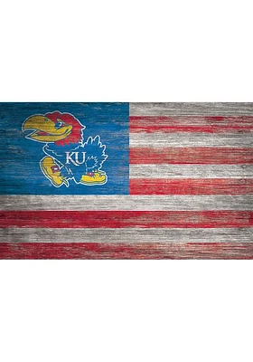 Kansas Jayhawks Distressed Flag Picture Frame - Blue