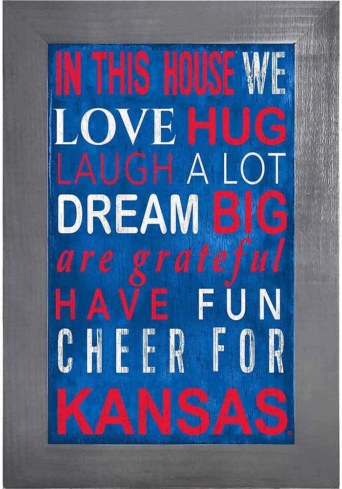 Kansas Jayhawks In This House Picture Frame - Blue