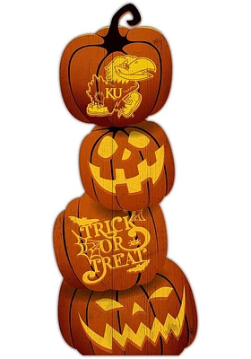 Kansas Jayhawks Pumpkin Stack Leaner Sign - Blue