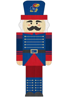 Kansas Jayhawks 31 Inch Nutcracker Leaner Sign - Blue