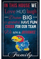 Kansas Jayhawks In This House 17x26 Sign - Blue