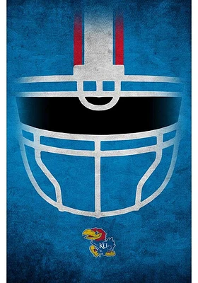 Kansas Jayhawks Ghost Helmet 17x26 Sign - Blue