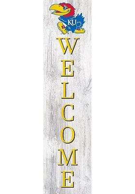 Kansas Jayhawks 48 Inch Welcome Leaner Sign - Blue