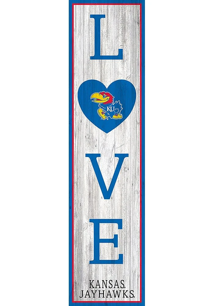 Kansas Jayhawks 48 Inch Love Leaner Sign - Blue