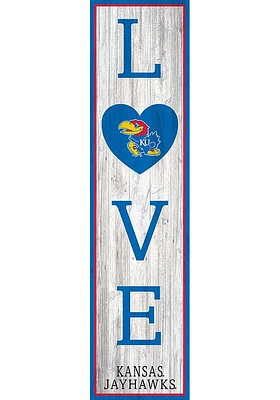 Kansas Jayhawks 48 Inch Love Leaner Sign - Blue
