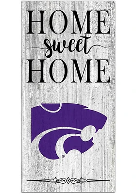 K-State Wildcats Home Sweet Home Whitewashed Sign - Purple