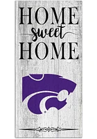 K-State Wildcats Home Sweet Home Whitewashed Sign - Purple
