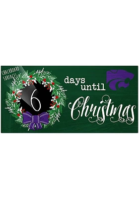 K-State Wildcats Chalk Christmas Countdown Sign - Purple