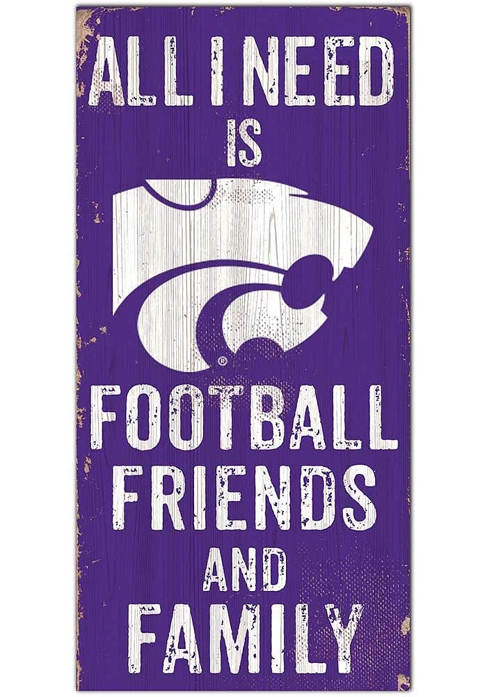 K-State Wildcats Football Friends and Family Sign - Purple