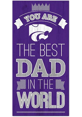 K-State Wildcats Best Dad in the World Sign - Purple