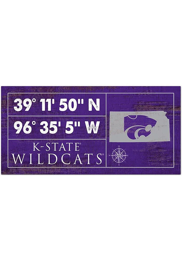 K-State Wildcats Horizontal Coordinate Sign - Purple