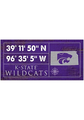 K-State Wildcats Horizontal Coordinate Sign - Purple