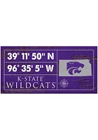 K-State Wildcats Horizontal Coordinate Sign - Purple