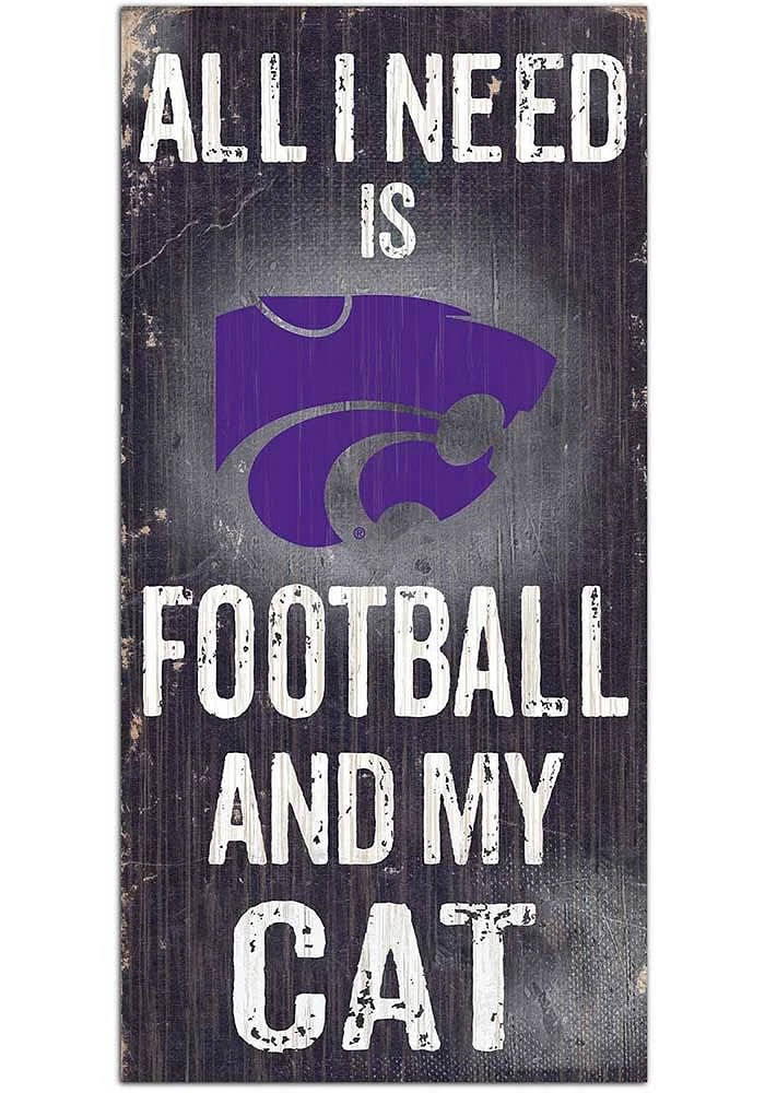 K-State Wildcats Football and My Cat Sign - Purple
