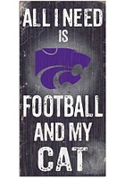 K-State Wildcats Football and My Cat Sign - Purple
