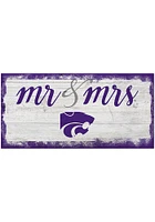 K-State Wildcats Script Mr and Mrs Sign - Purple