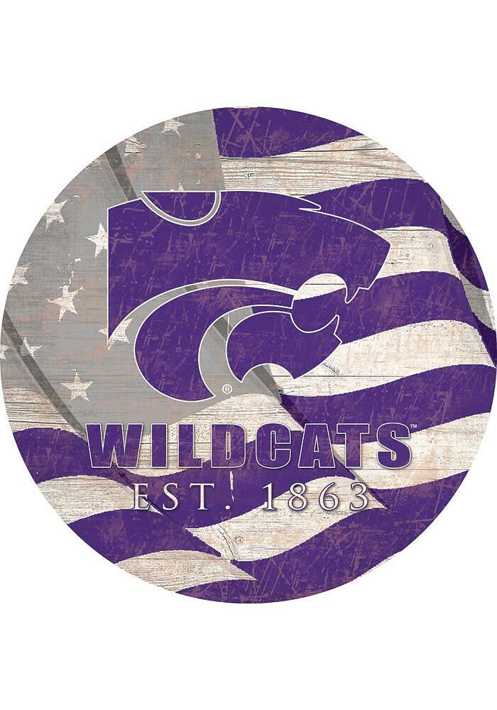 K-State Wildcats 24in Flag Circle Sign - Purple