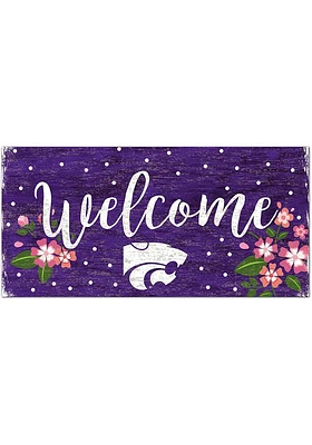 K-State Wildcats Welcome Floral Sign - Purple