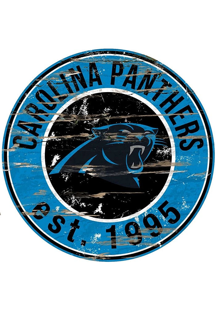 Carolina Panthers Established Date Circle 24 Inch Sign - Blue