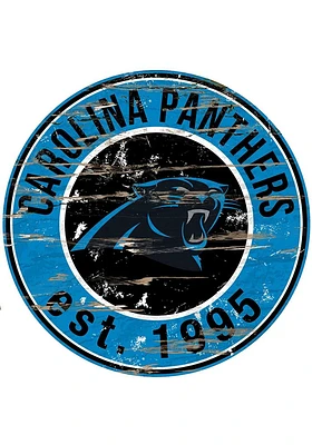 Carolina Panthers Established Date Circle 24 Inch Sign - Blue