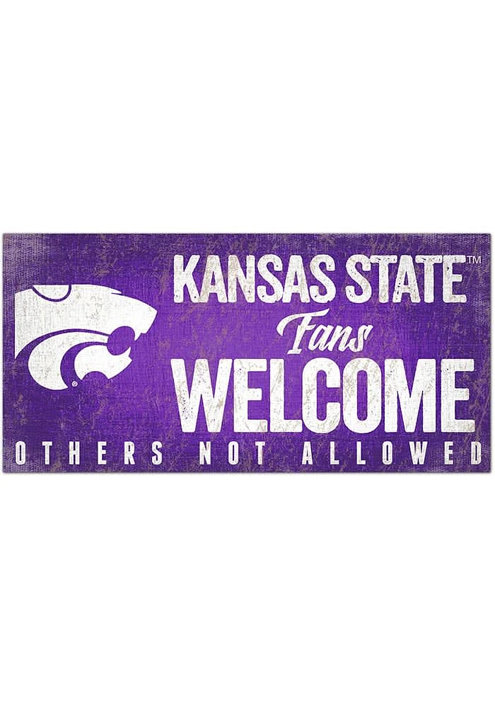 K-State Wildcats Fans Welcome 6x12 Sign - Purple