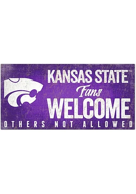 K-State Wildcats Fans Welcome 6x12 Sign - Purple