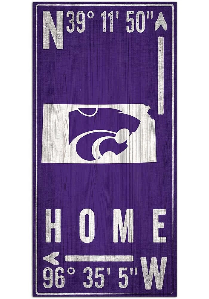 K-State Wildcats Coordinate Sign - Purple