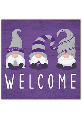 K-State Wildcats Welcome Gnomes Sign - Purple