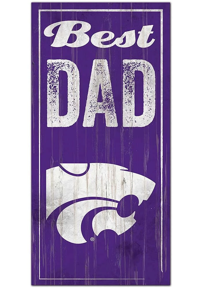 K-State Wildcats Best Dad Sign - Purple