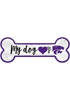 K-State Wildcats Dog Bone 6x12 Sign - Purple
