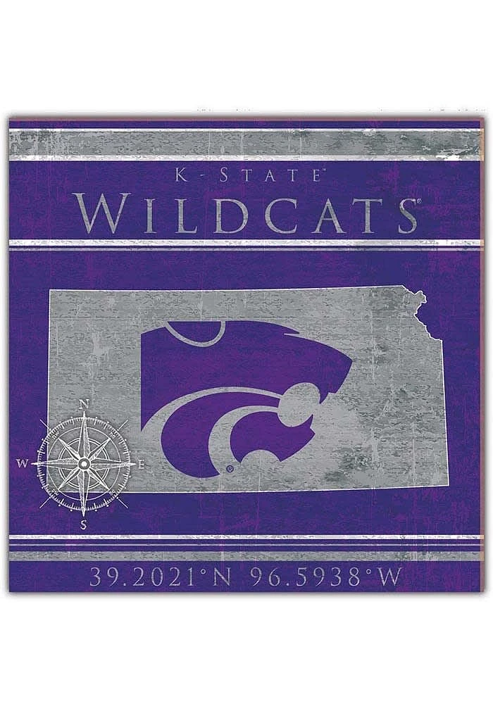 K-State Wildcats Coordinates Sign - Purple