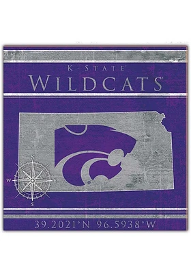 K-State Wildcats Coordinates Sign - Purple