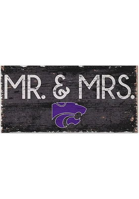 K-State Wildcats Mr and Mrs Sign - Purple