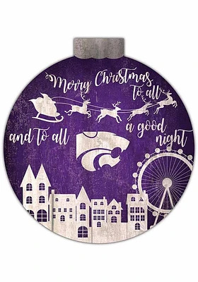 K-State Wildcats Christmas Village Sign - Purple
