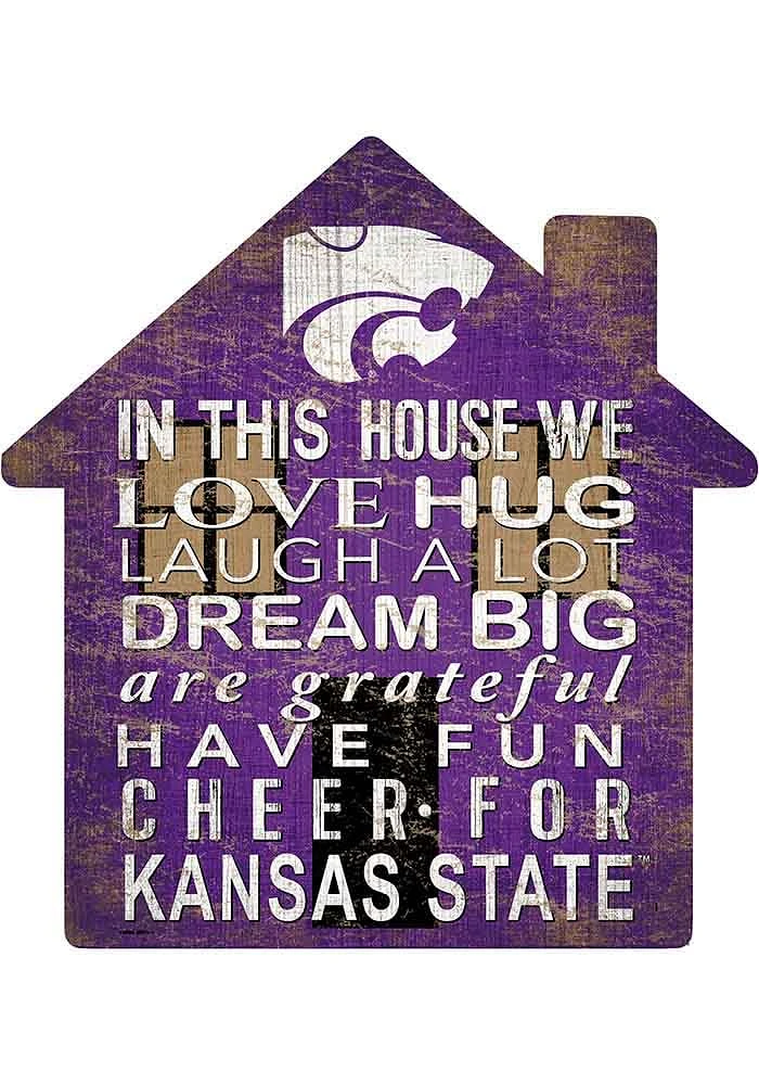 K-State Wildcats 12 inch House Sign - Purple