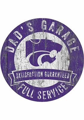 K-State Wildcats Dads Garage Sign - Purple