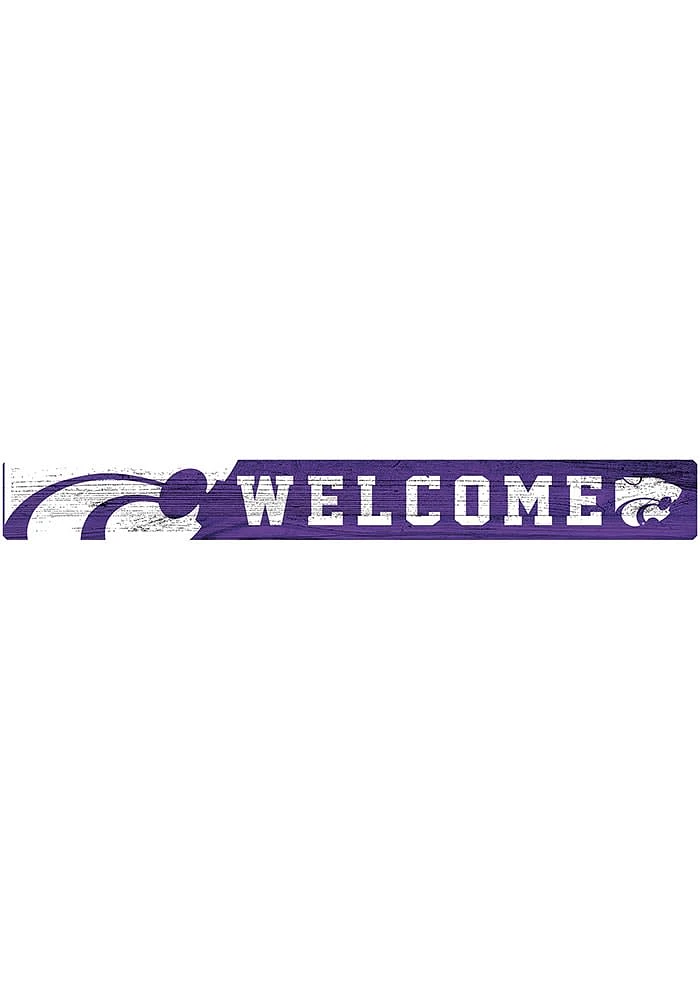 K-State Wildcats Welcome Strip Sign - Purple