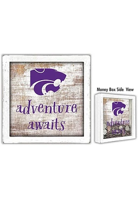 K-State Wildcats Adventure Awaits Box Sign - Purple