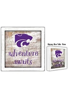 K-State Wildcats Adventure Awaits Box Sign - Purple
