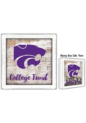 K-State Wildcats College Fund Box Sign - Purple