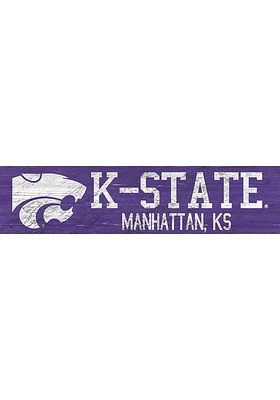 K-State Wildcats 6x24 Sign - Purple