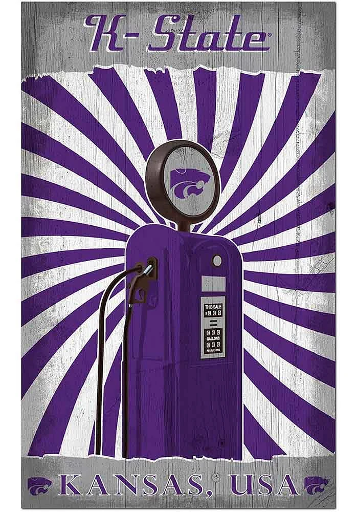 K-State Wildcats Retro Pump Location Sign - Purple