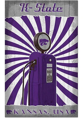 K-State Wildcats Retro Pump Location Sign - Purple